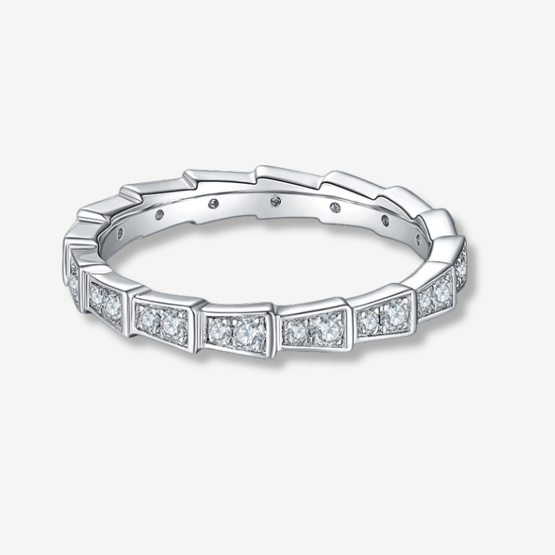 The Elenise Moissanite Geometric Eternity Band - Chantal Vaulet