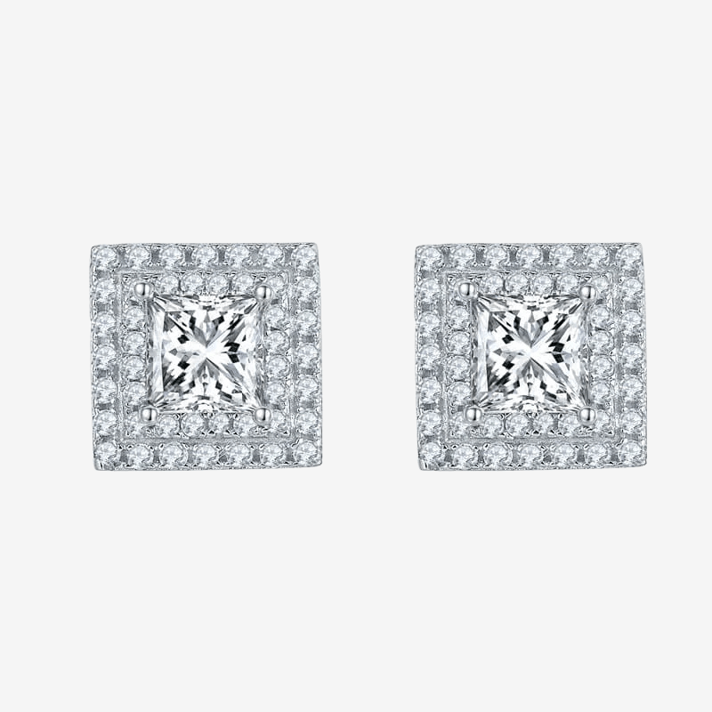 The Velanique Moissanite Heart Halo Earrings - Chantal Vaulet