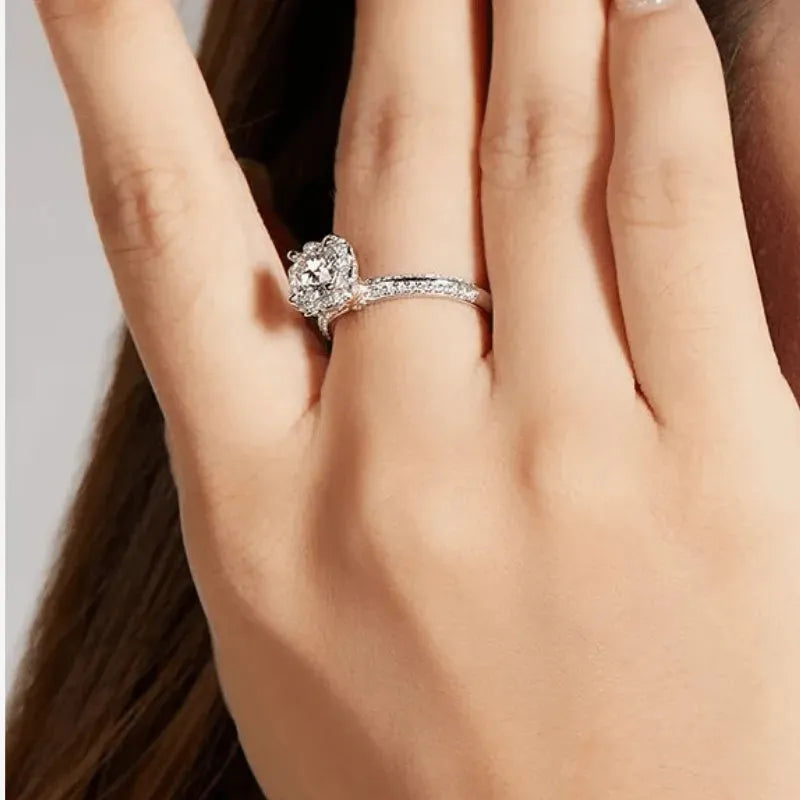 The Seraphina – Moissanite Halo Engagement Ring 1.0ct RING by Chantal Vaulet