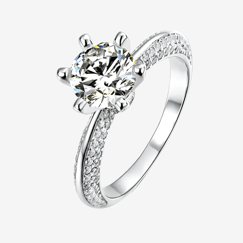Estrella Moissanite Pavé Halo Engagement Ring 1.0CT - Chantal Vaulet