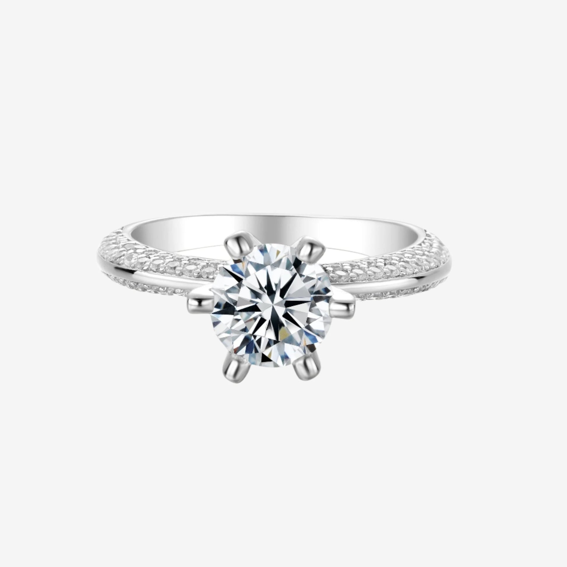 Estrella Moissanite Pavé Halo Engagement Ring 1.0CT - Chantal Vaulet