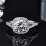 The Amara – Moissanite Halo Split Shank Ring 2CT - Chantal Vaulet