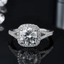 The Amara – Moissanite Halo Split Shank Ring 2CT - Chantal Vaulet