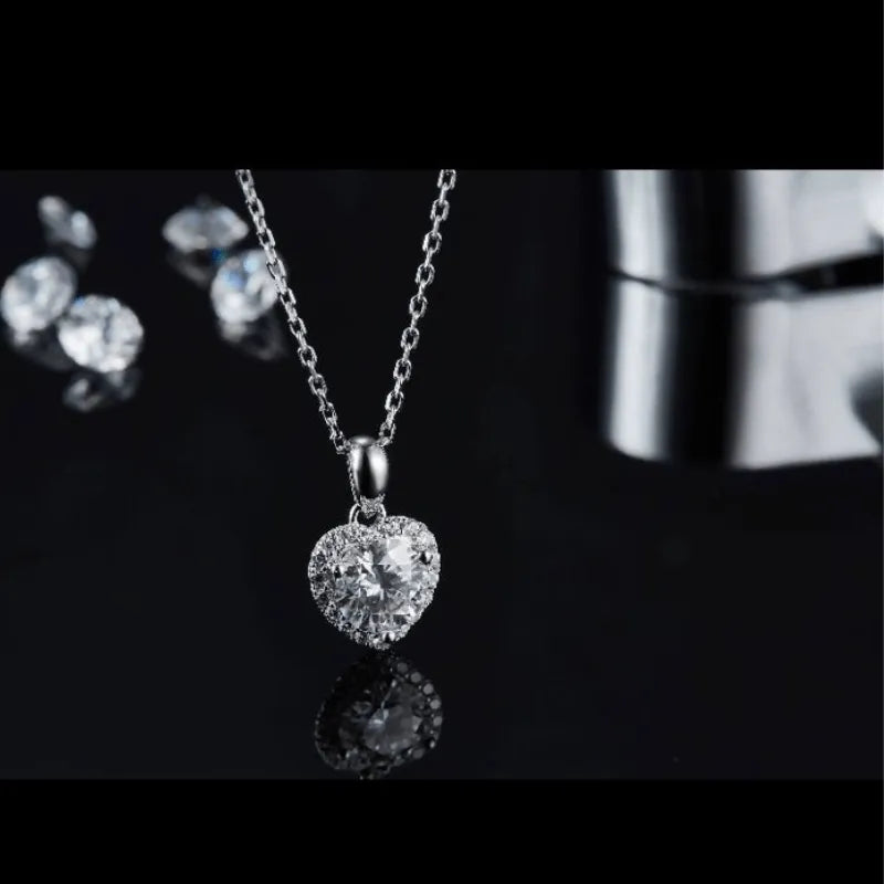The Ameliora Moissanite Heart Halo Jewelry Set - Chantal Vaulet