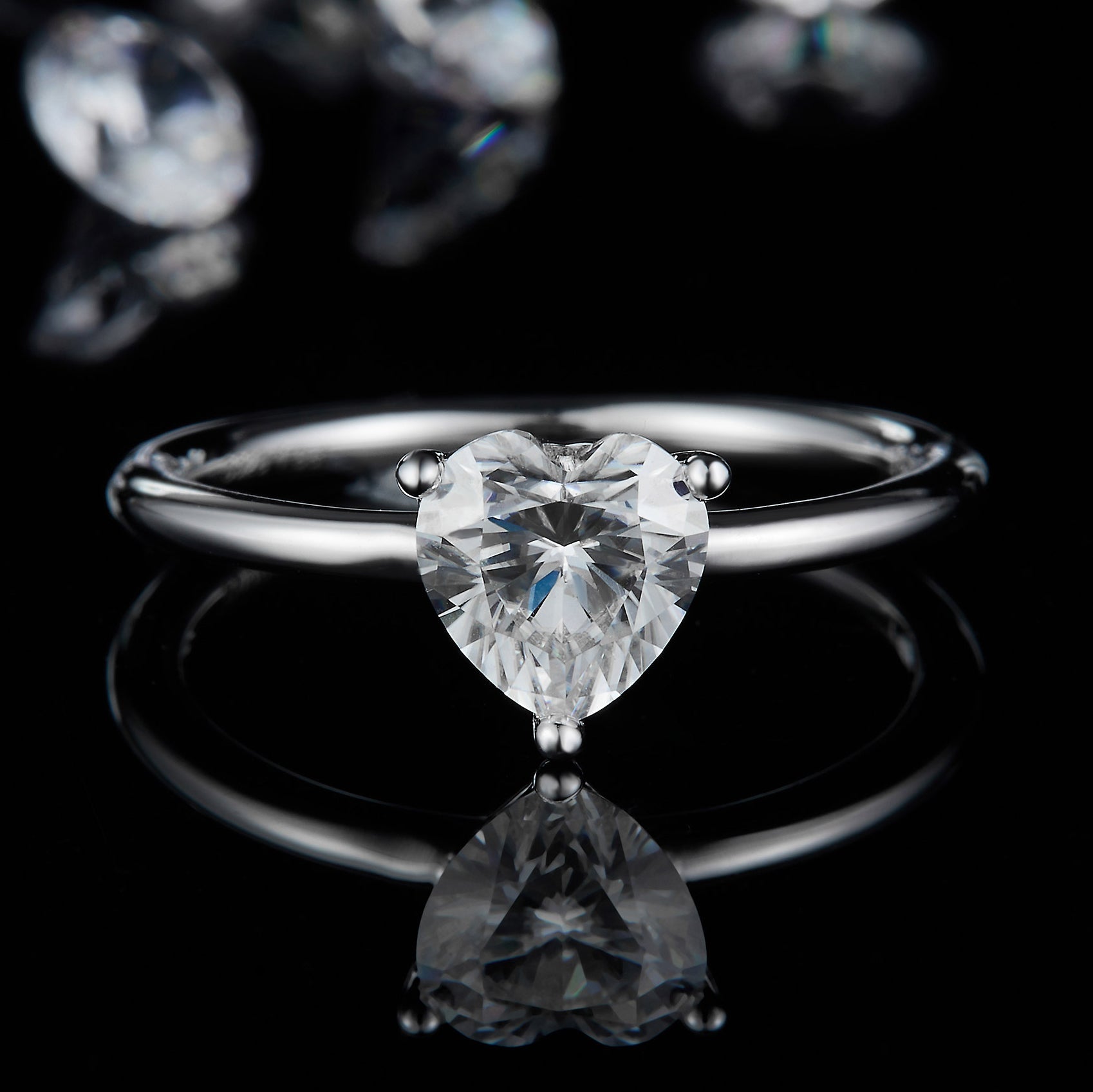 The Amore – Moissanite Heart Solitaire Ring - Chantal Vaulet