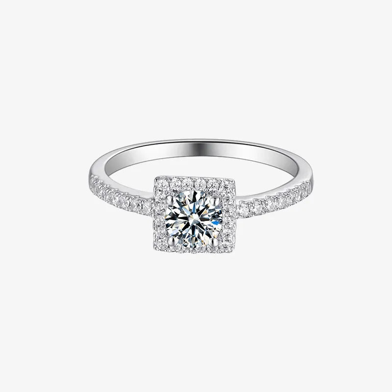 The Amorette – Moissanite Halo Engagement Ring 0.5CT - Chantal Vaulet