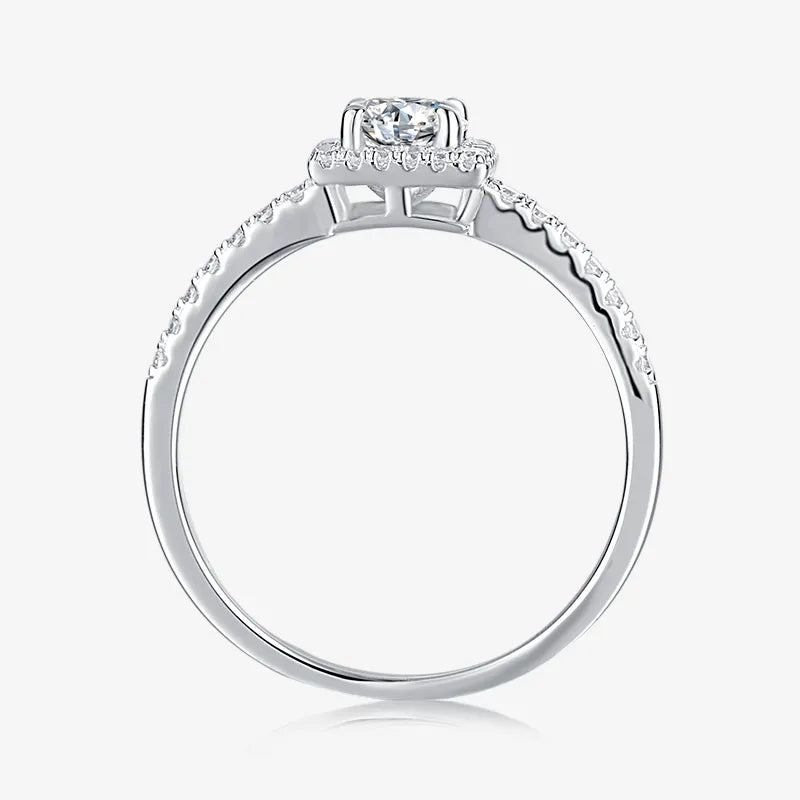 The Amorette – Moissanite Halo Engagement Ring 0.5CT - Chantal Vaulet
