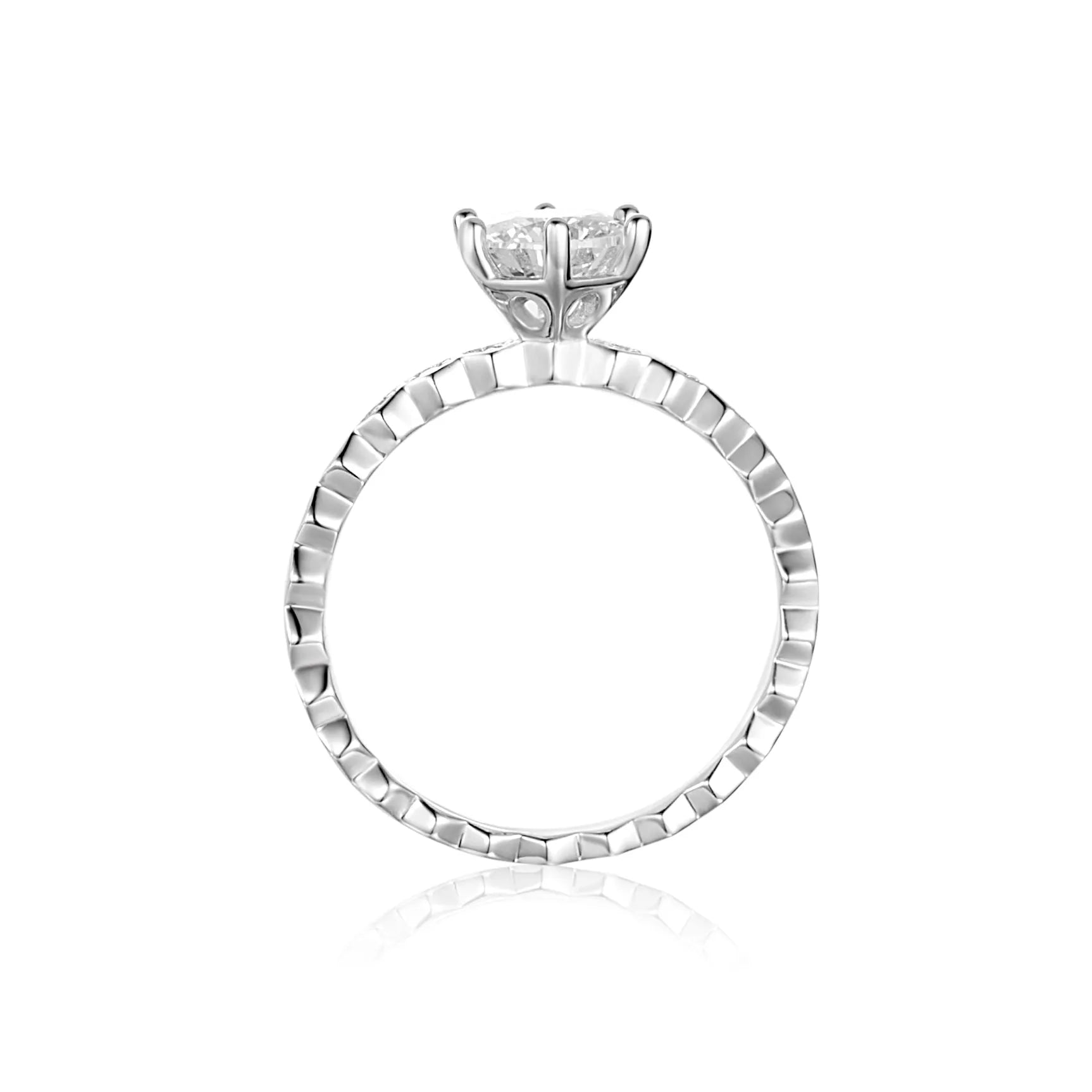 The Astrid – Moissanite Hexagon Band Ring 1.06CT - Chantal Vaulet
