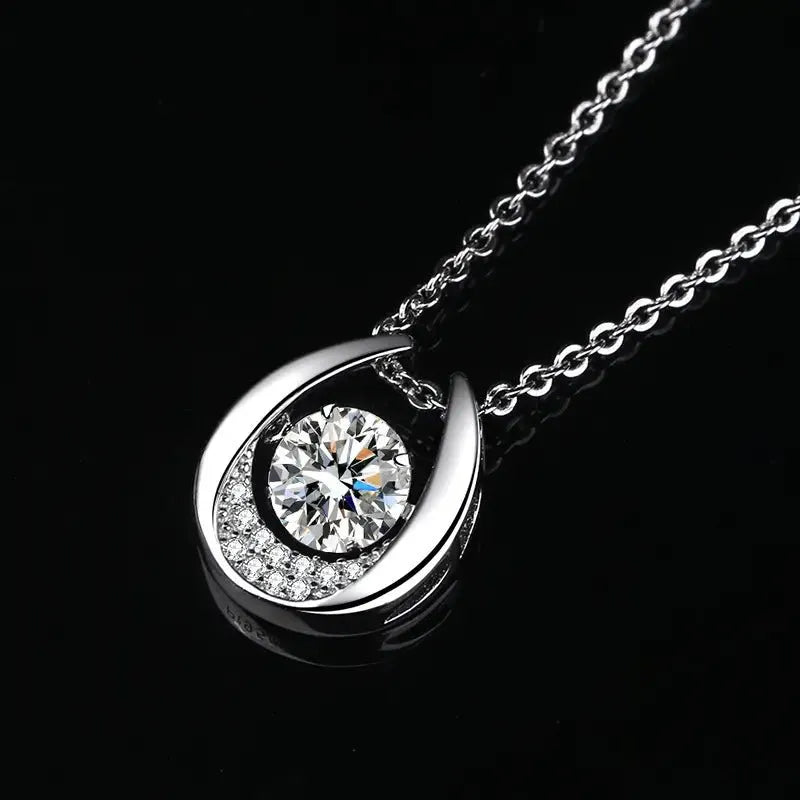 The Auralyn Moissanite Dancing Teardrop Necklace - Chantal Vaulet