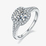 The Auretta – Moissanite Halo Split-Shank Ring 1.5CT - Chantal Vaulet