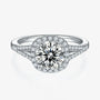 The Auretta – Moissanite Halo Split-Shank Ring 1.5CT - Chantal Vaulet