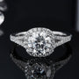 The Auretta – Moissanite Halo Split-Shank Ring 1.5CT - Chantal Vaulet