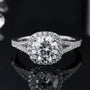 The Auretta – Moissanite Halo Split-Shank Ring 1.5CT - Chantal Vaulet