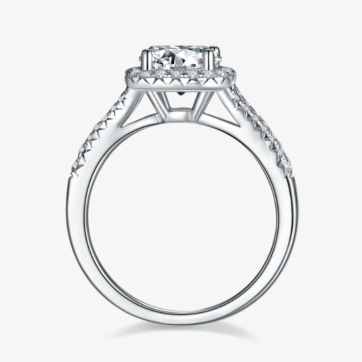 The Auretta – Moissanite Halo Split-Shank Ring 1.5CT - Chantal Vaulet