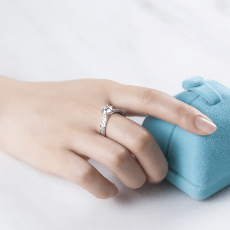Shop The Aurora Moissanite Ring - 1.0ct Sparkling Elegance today at Chantal Vaulet. Discover stunning jewelry collections, crafted for style and brilliance.