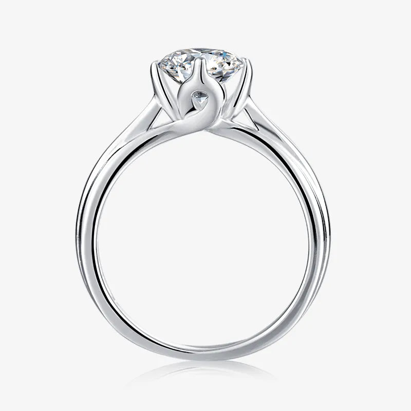 The Calivara 1CT Lotus Round-Cut Moissanite Ring - Chantal Vaulet