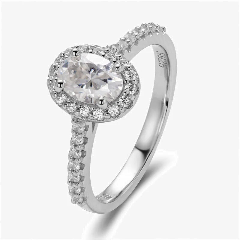 The Calivianne Moissanite Oval Halo Engagement Ring - Chantal Vaulet