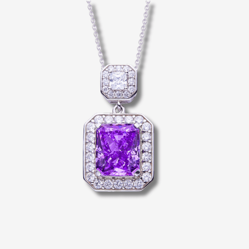 The Calyndra Gemstone Double Halo Necklace - Chantal Vaulet