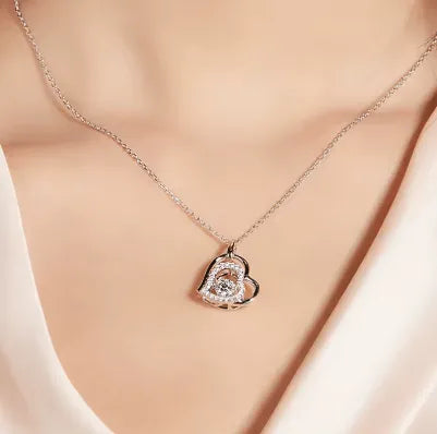 The Carencia Moissanite Dancing Heart Necklace - Chantal Vaulet