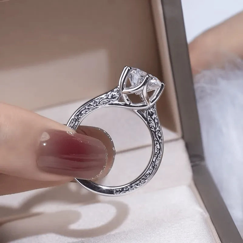 The Celestia 3CT Round-Cut Moissanite or Lab Diamond Ring - Chantal Vaulet