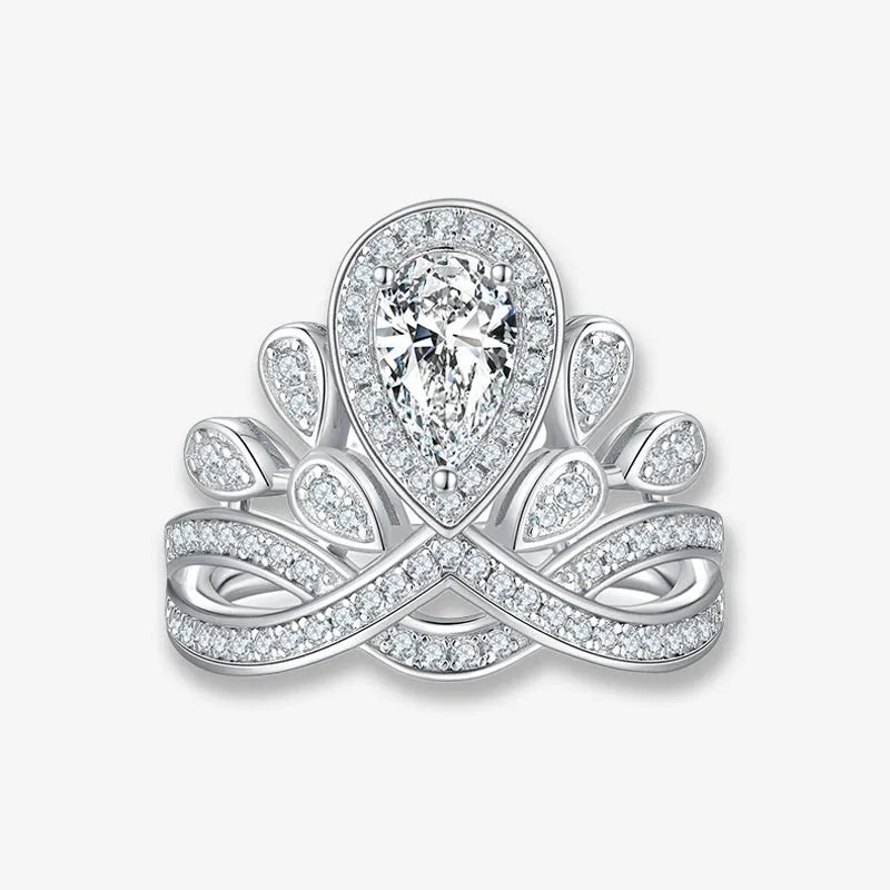 The Celestina Pear-Cut Moissanite Tiara Halo Ring - Chantal Vaulet