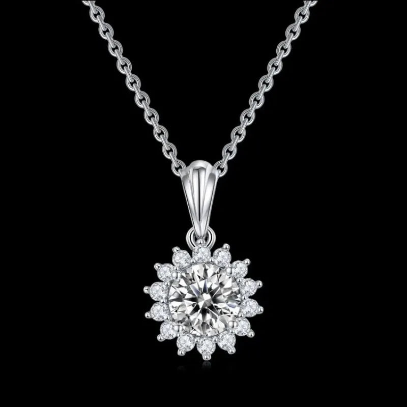 The Clarielle Moissanite Sunburst Necklace - Chantal Vaulet