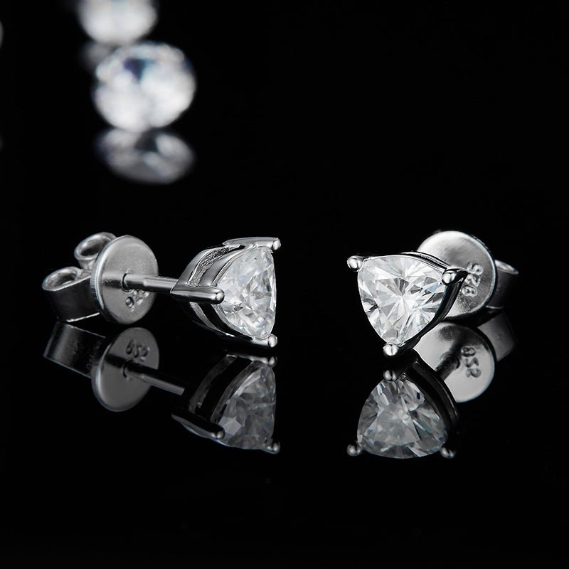 The Cyra Trillion-Cut Moissanite Earrings - Chantal Vaulet