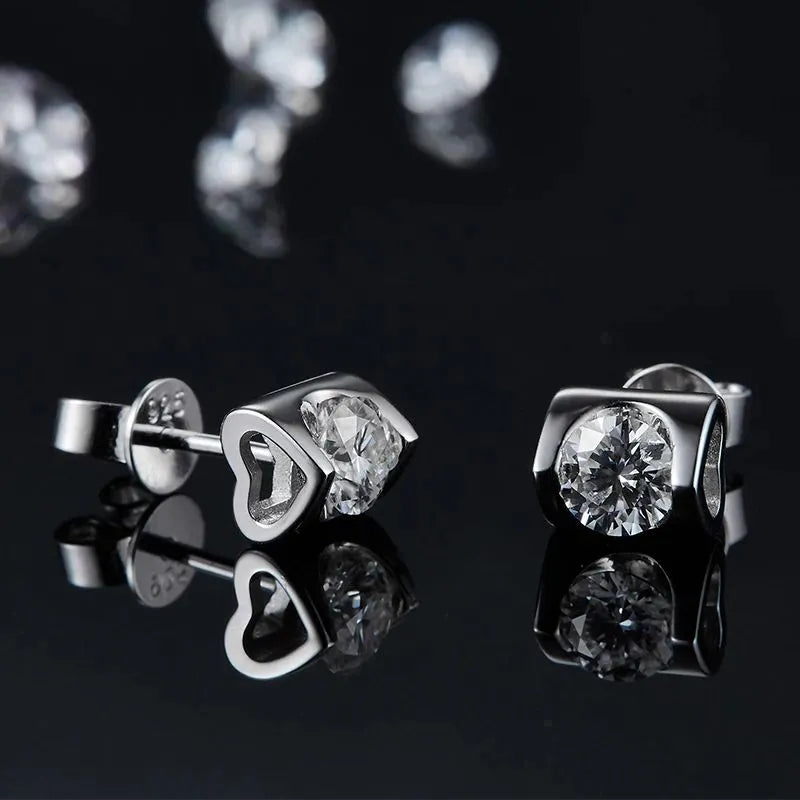 The Delyra Moissanite Bezel-Set Stud Earrings - Chantal Vaulet