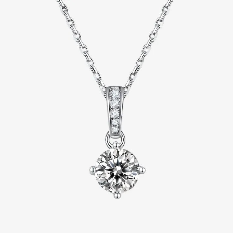 The Elanora Moissanite Solitaire Necklace - Chantal Vaulet