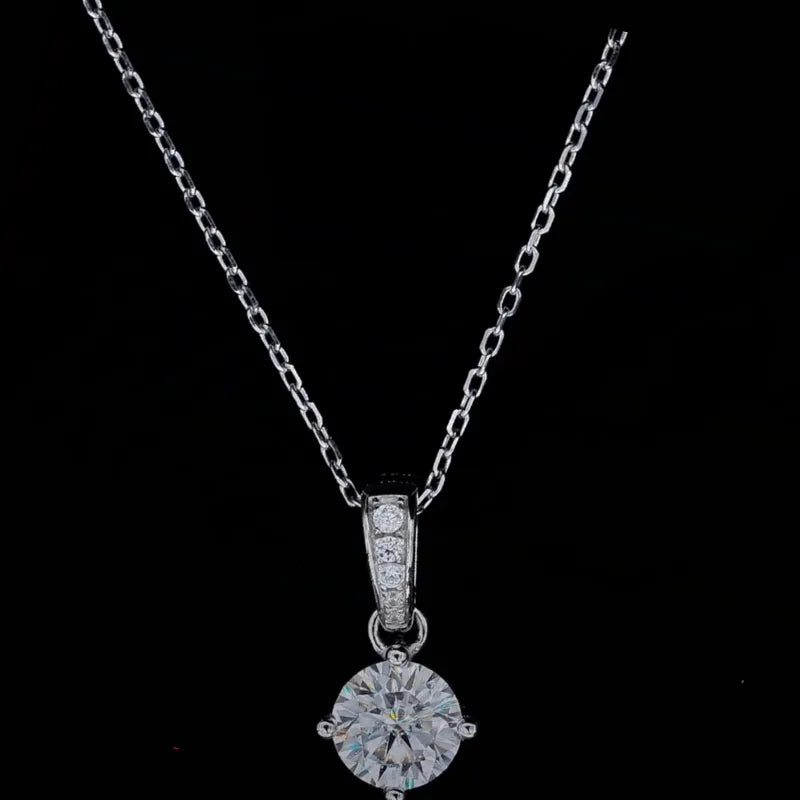The Elanora Moissanite Solitaire Necklace - Chantal Vaulet