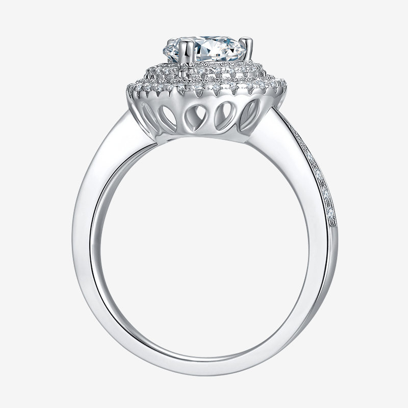 Shop The Elenora Heart-Cut Moissanite Halo Ring today at Chantal Vaulet. Discover stunning jewelry collections, crafted for style and brilliance.