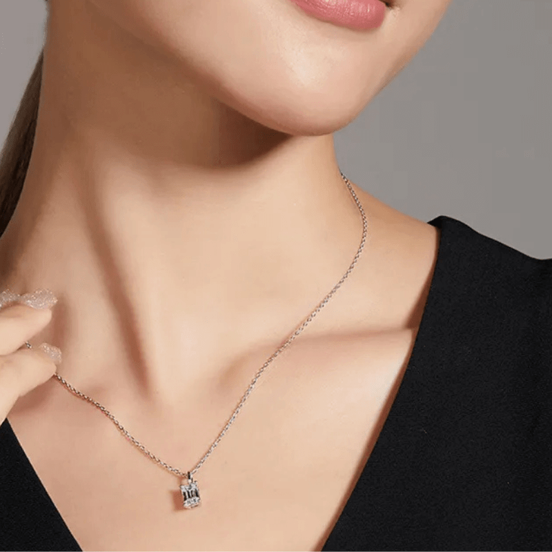 The Emeralisse Moissanite Solitaire Necklace - Chantal Vaulet