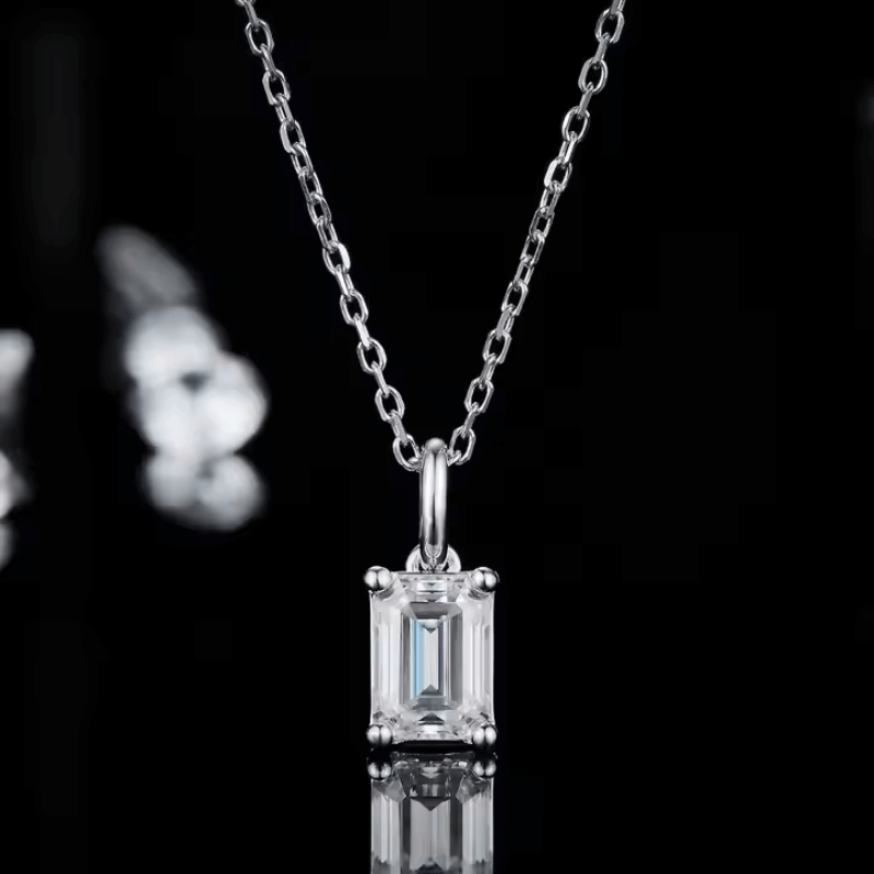 The Emeralisse Moissanite Solitaire Necklace - Chantal Vaulet