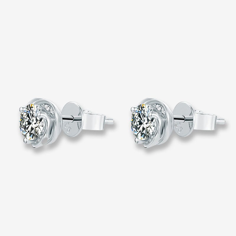 The Evalisse Moissanite Swirl Stud Earrings - Chantal Vaulet