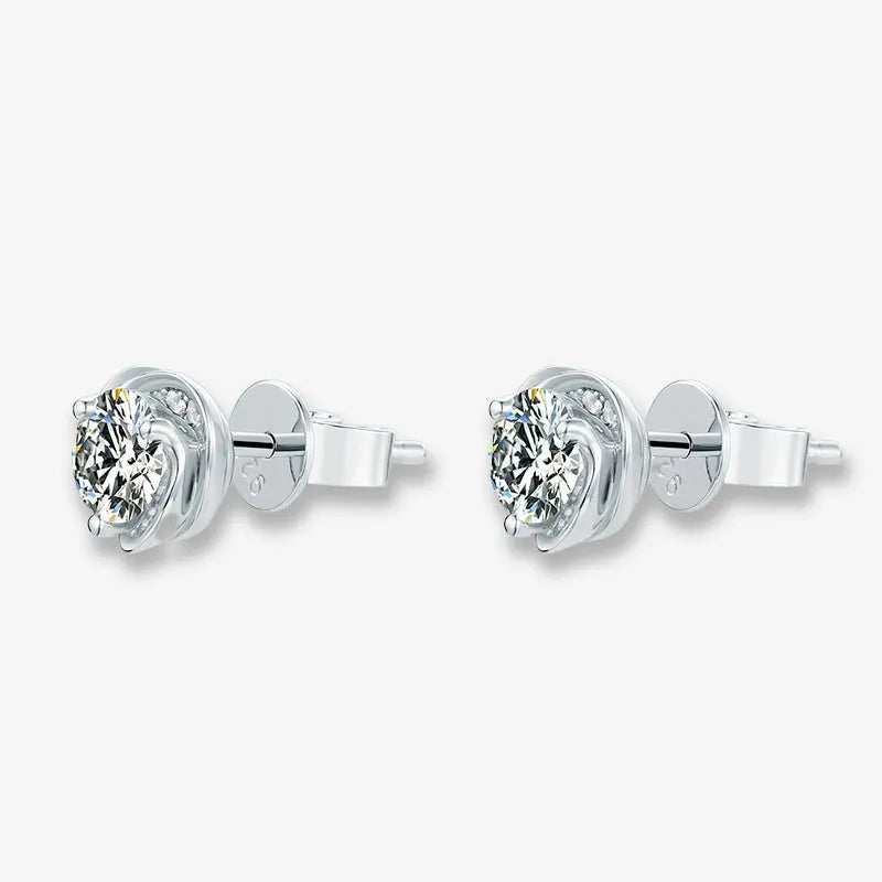 The Evalisse Moissanite Swirl Stud Earrings - Chantal Vaulet