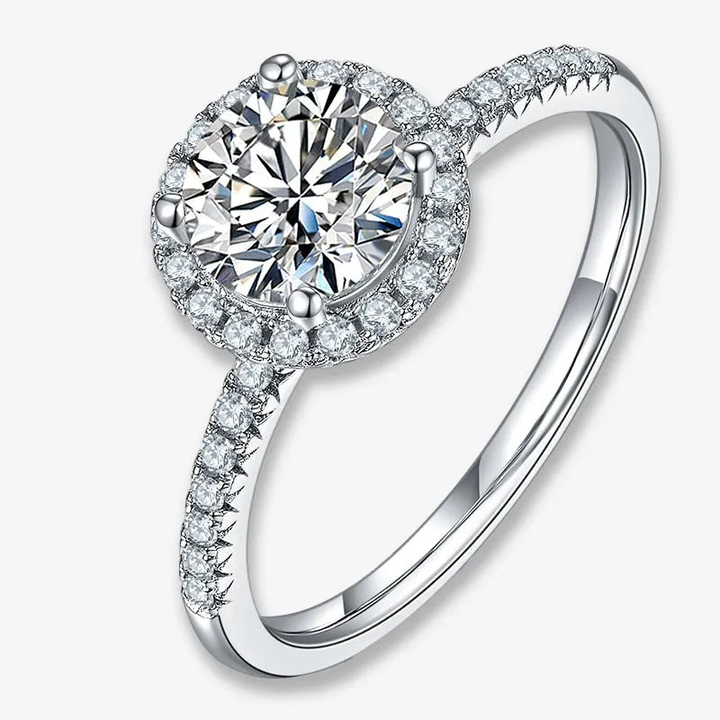 The Evelora Moissanite Halo Ring - Chantal Vaulet