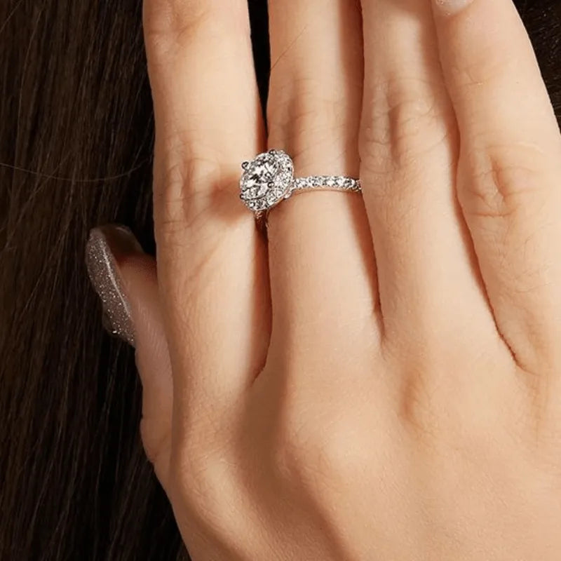 The Evelora Moissanite Halo Ring - Chantal Vaulet