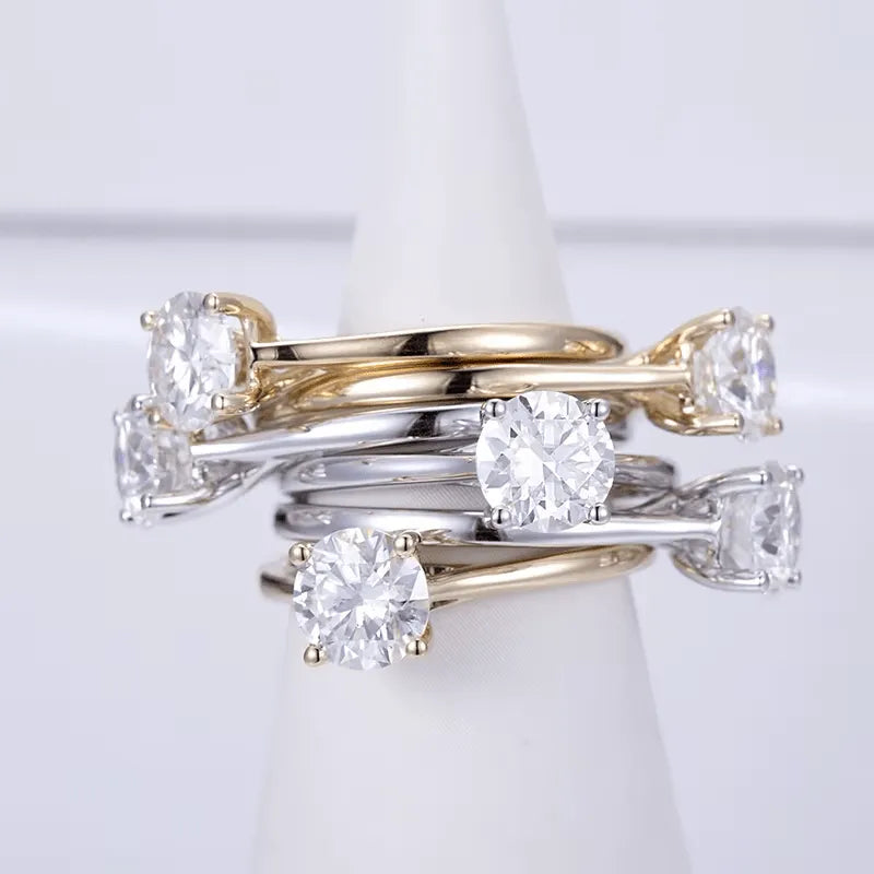 The Everly 1CT Round-Cut Moissanite or Lab Diamond Engagement Ring - Chantal Vaulet