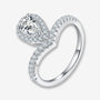 The Fiora Pear-Cut Moissanite Chevron Halo Ring - Chantal Vaulet
