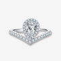 The Fiora Pear-Cut Moissanite Chevron Halo Ring - Chantal Vaulet