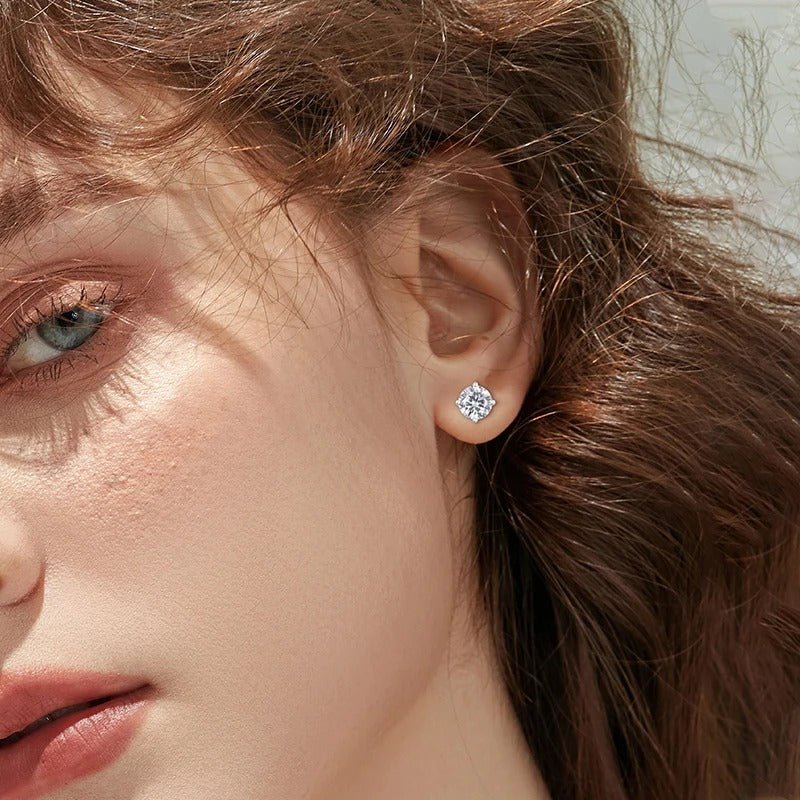 The Iris Round Moissanite Earrings - Chantal Vaulet