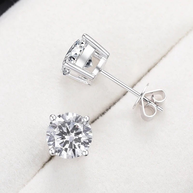 The Iris Round Moissanite Earrings - Chantal Vaulet