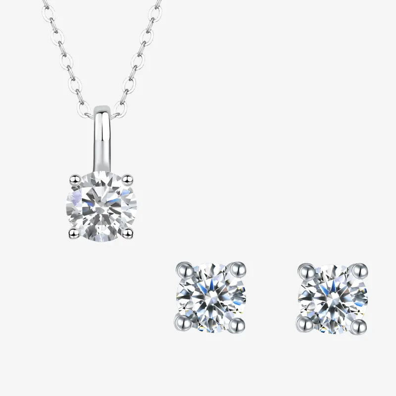 The Isadora set – Moissanite Necklace & Earrings - Chantal Vaulet