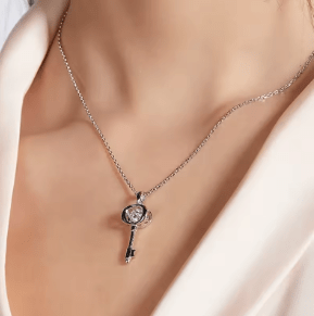 Shop The Keylara Moissanite Dancing Key Necklace today at Chantal Vaulet. Discover stunning jewelry collections, crafted for style and brilliance.