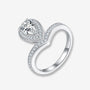 The Lilia Pear-Cut Moissanite Chevron Halo Ring - Chantal Vaulet