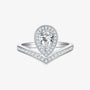 The Lilia Pear-Cut Moissanite Chevron Halo Ring - Chantal Vaulet