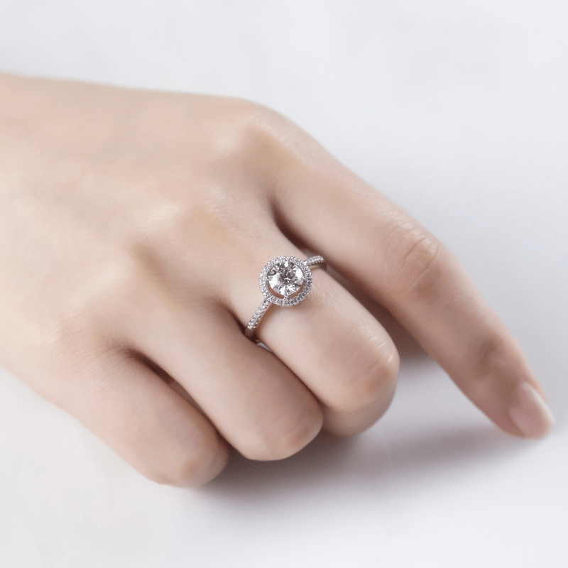 Shop The Liravine Moissanite Halo Ring today at Chantal Vaulet. Discover stunning jewelry collections, crafted for style and brilliance.