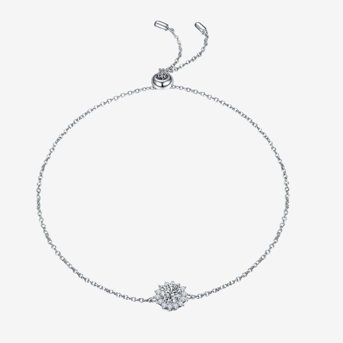 The Liva Moissanite Halo Adjustable Bracelet - Chantal Vaulet