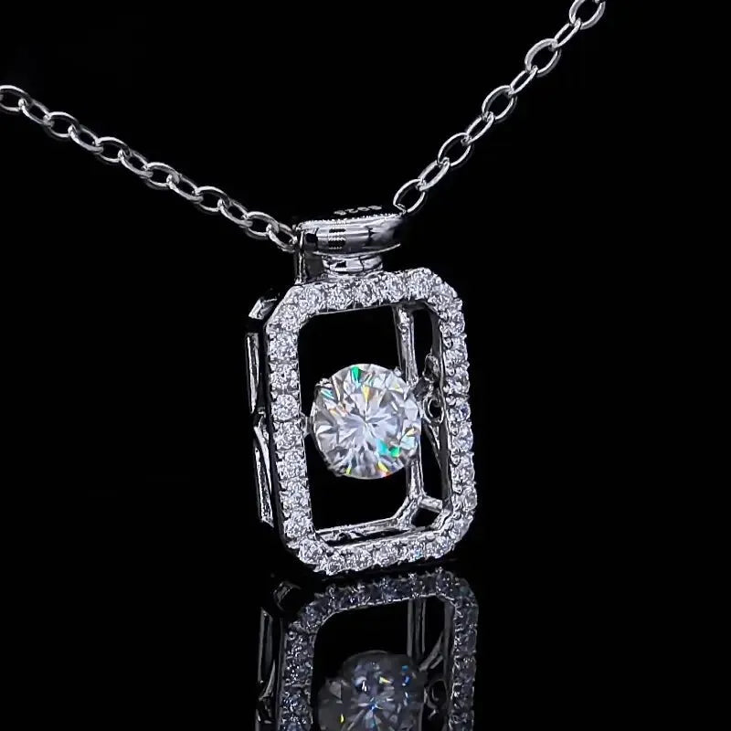 The Loravine Moissanite Dancing Rectangle Necklace - Chantal Vaulet