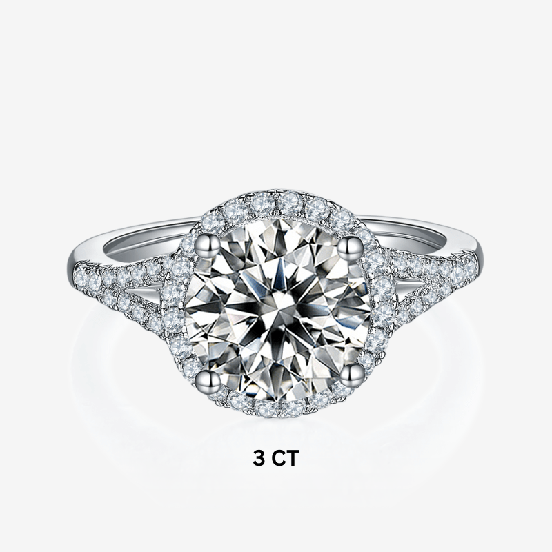 Shop The Miralys Round Moissanite Ring (1.5CT, 2CT, 3CT) today at Chantal Vaulet. Discover stunning jewelry collections, crafted for style and brilliance.